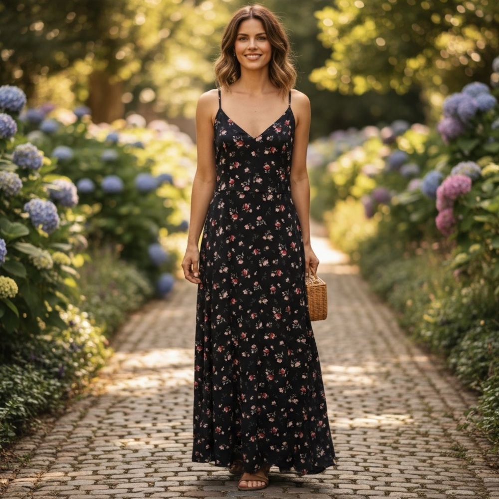 NWT nine britton x Stitch‎ Fix Willow Brushed Knit Maxi Dress Vacation Twee